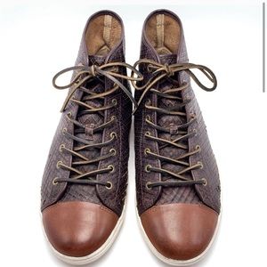 Frye Chambers 13 Python Embossed High Top Sneakers